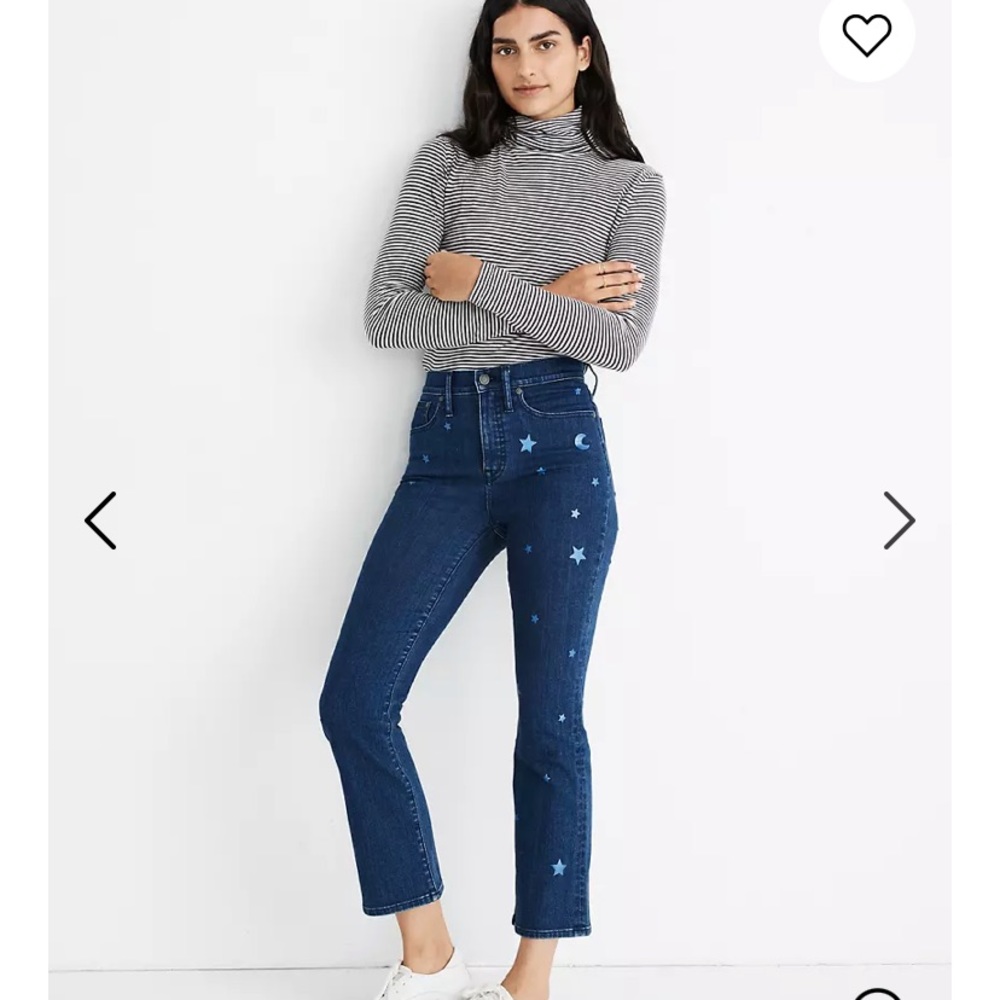 Madewell cali demi boot jeans with star detail